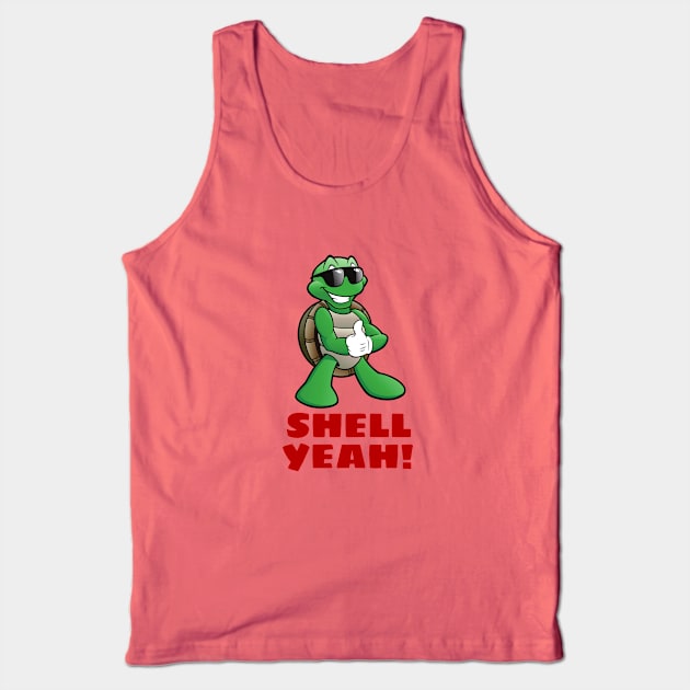 Shell Yeah | Turtle Pun Tank Top by Allthingspunny